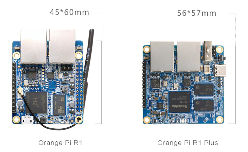 Both Orange Pi R1's side-by-side - Electronics-Lab