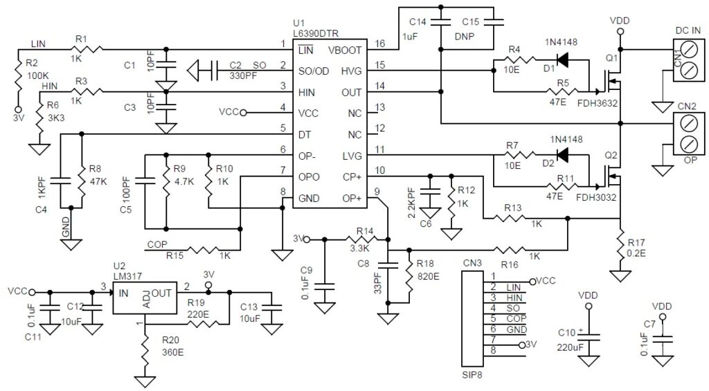 High voltage Half-Bridge with Current Feedback using L6390