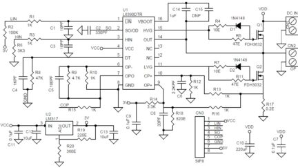 High voltage Half-Bridge with Current Feedback using L6390