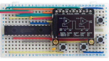 Pocket Op Amp Lab powered by AVR128DB28