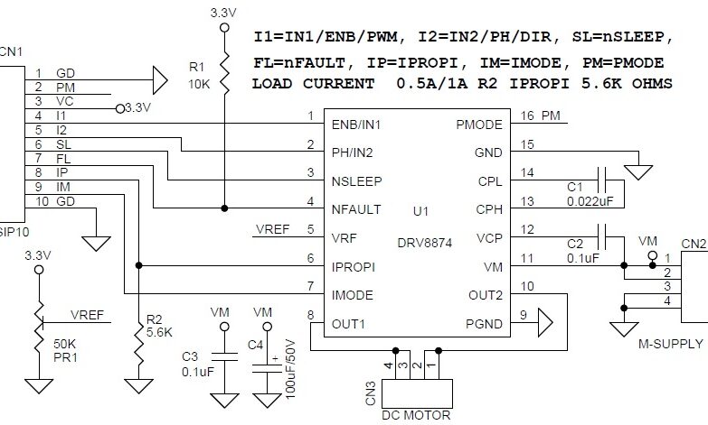 H-Bridge Motor Driver with Integrated Current Sense and Regulation using DRV8874