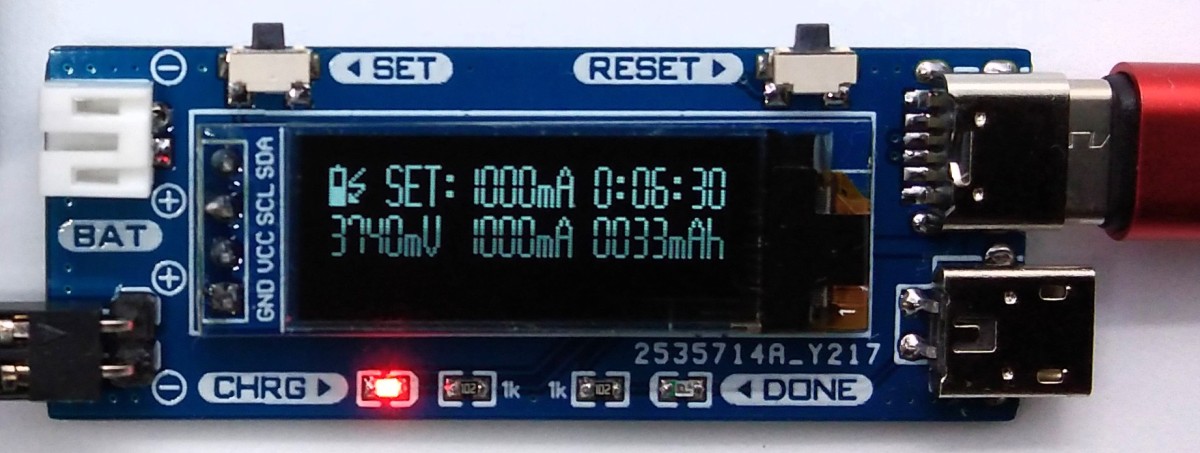 TinyCharger – Single Cell Li-Ion Battery Charger with Monitoring