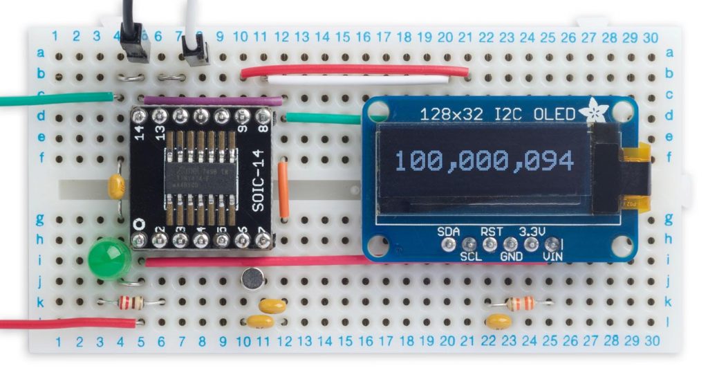 100MHz Frequency Meter using ATtiny414