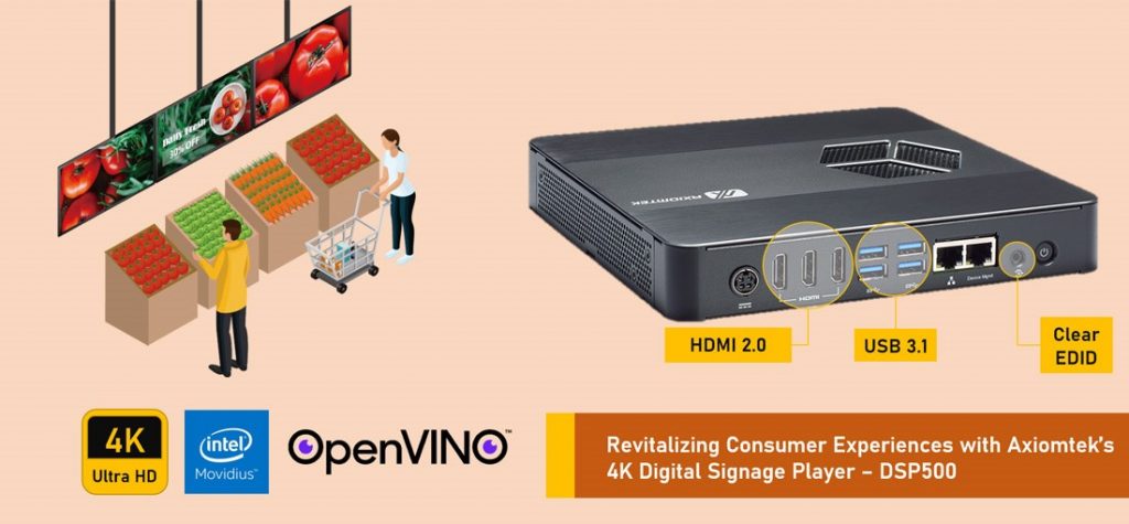 Revitalizing Consumer Experiences with Axiomtek’s 4K Digital Signage Player – DSP500