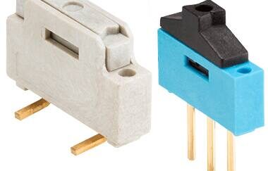 Mini Slide Switches feature 2.54 mm pitches
