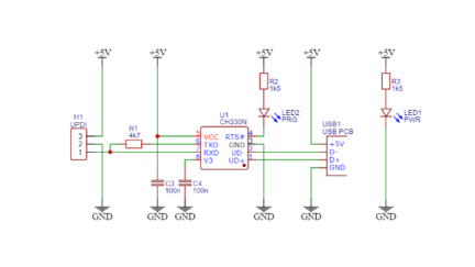 USB UPDI Programmer PCB for AVR Micrcontrollers