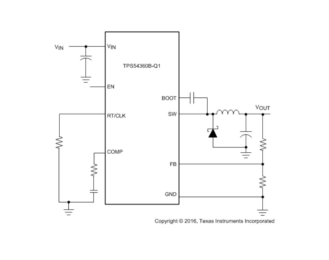 TPS54360B-Q1 – Automotive, 60V Input, 3.5A, Step-Down DC-DC Converter With Eco-mode