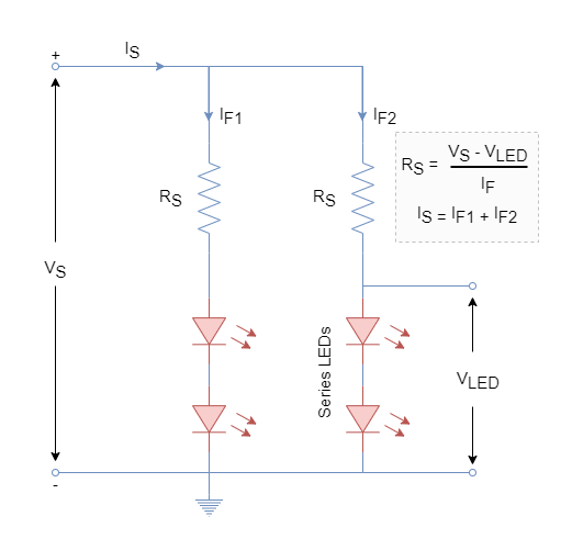 Series and parallel LEDs