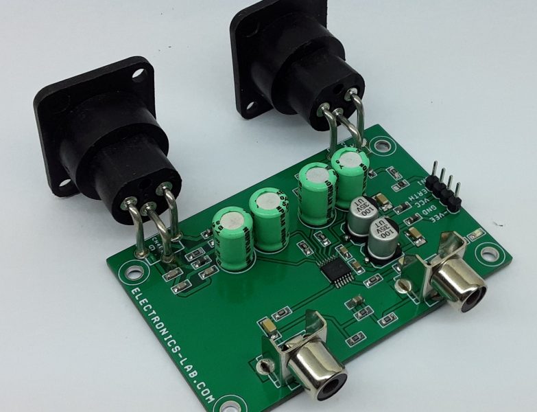 thumbnail image 2 of This Stereo Converter Board Takes Unbalanced Audio And Converts It To Balanced Output. It Uses Two DRV134PA Chips For Low Distortion. Great For Pro Audio DIY Projects. 2 of 6