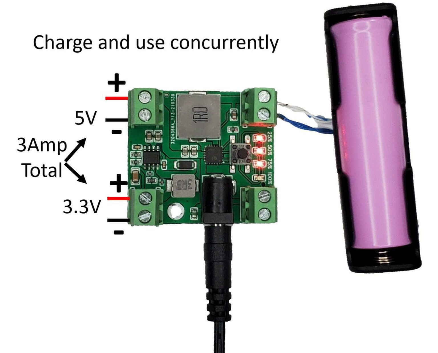 Lithium Battery Battery Management System with 3A Dual Output
