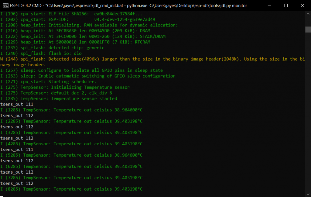 Output Temperatures on CMD