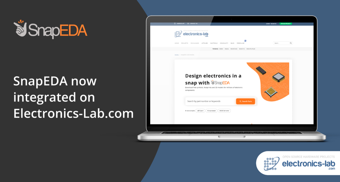 Introducing SnapEDA on Electronics-lab.com