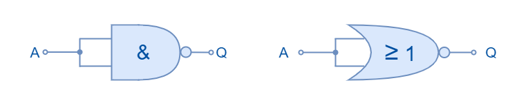 NAND and NOR equivalents of NOT