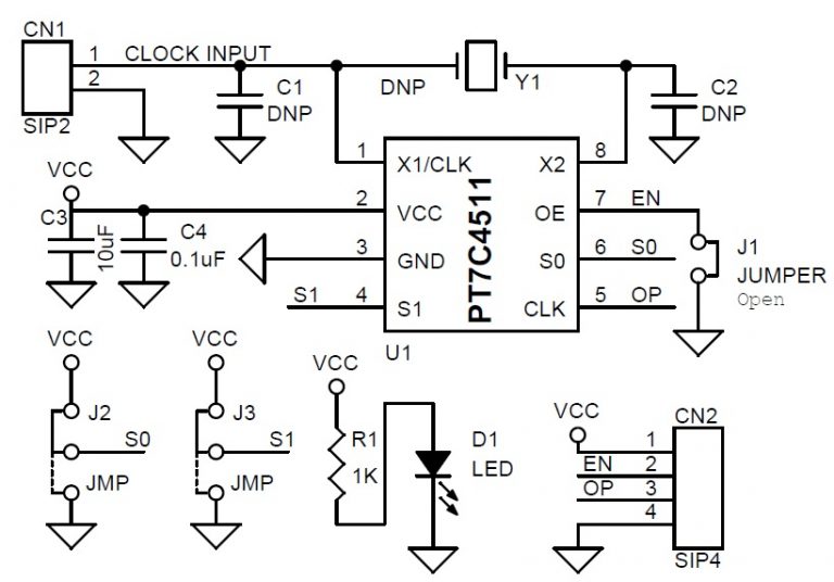 Clock Multiplier Crystal Frequency Generator using PT7C4511