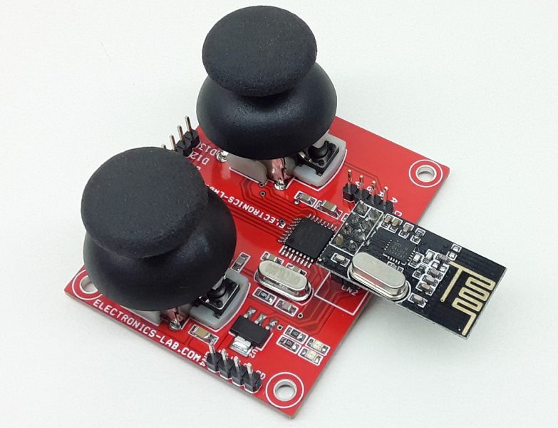 Dual Joystick RF Remote Transmitter with NRF24L01 RF module – 2 Joystick Control