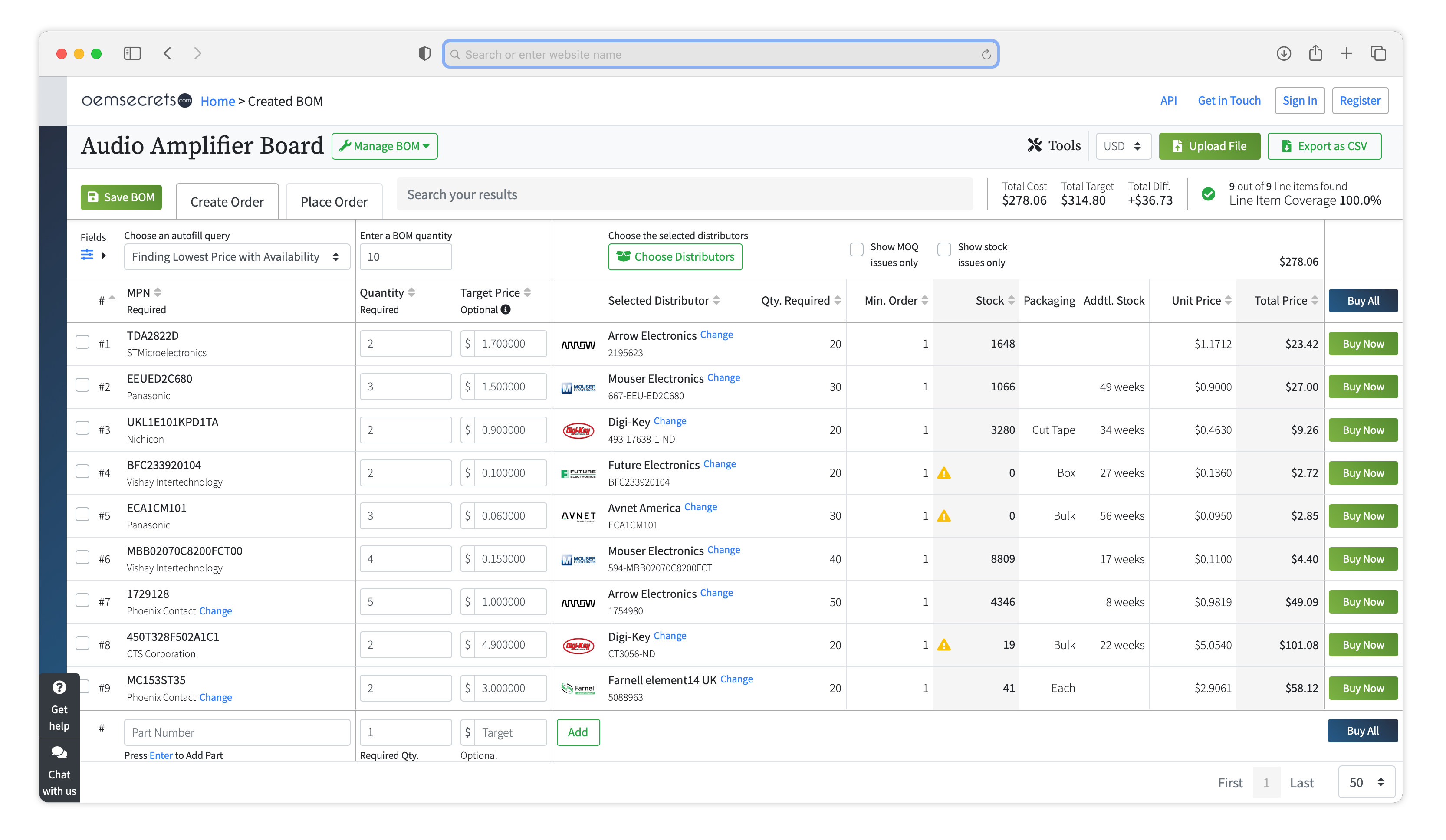 OemSecrets – Bill of Materials (BOM) Management Tool Product Update OemSecrets – Bill of Materials (BOM) Management Tool Product Update