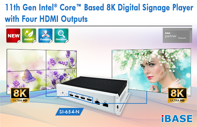 11th Gen Intel® Core™ Based 8K Digital Signage Player with Four HDMI Outputs