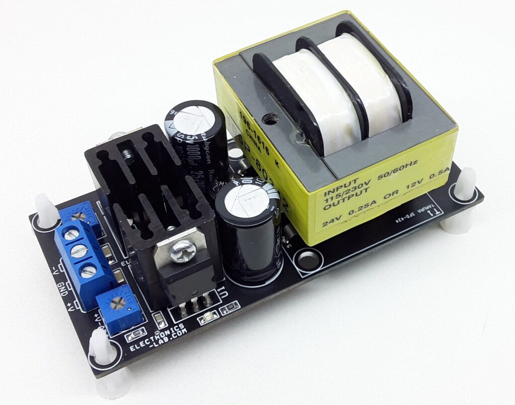 Dual Output Adjustable Linear Power Supply +/-1.2V to +/-12V @ 250mA