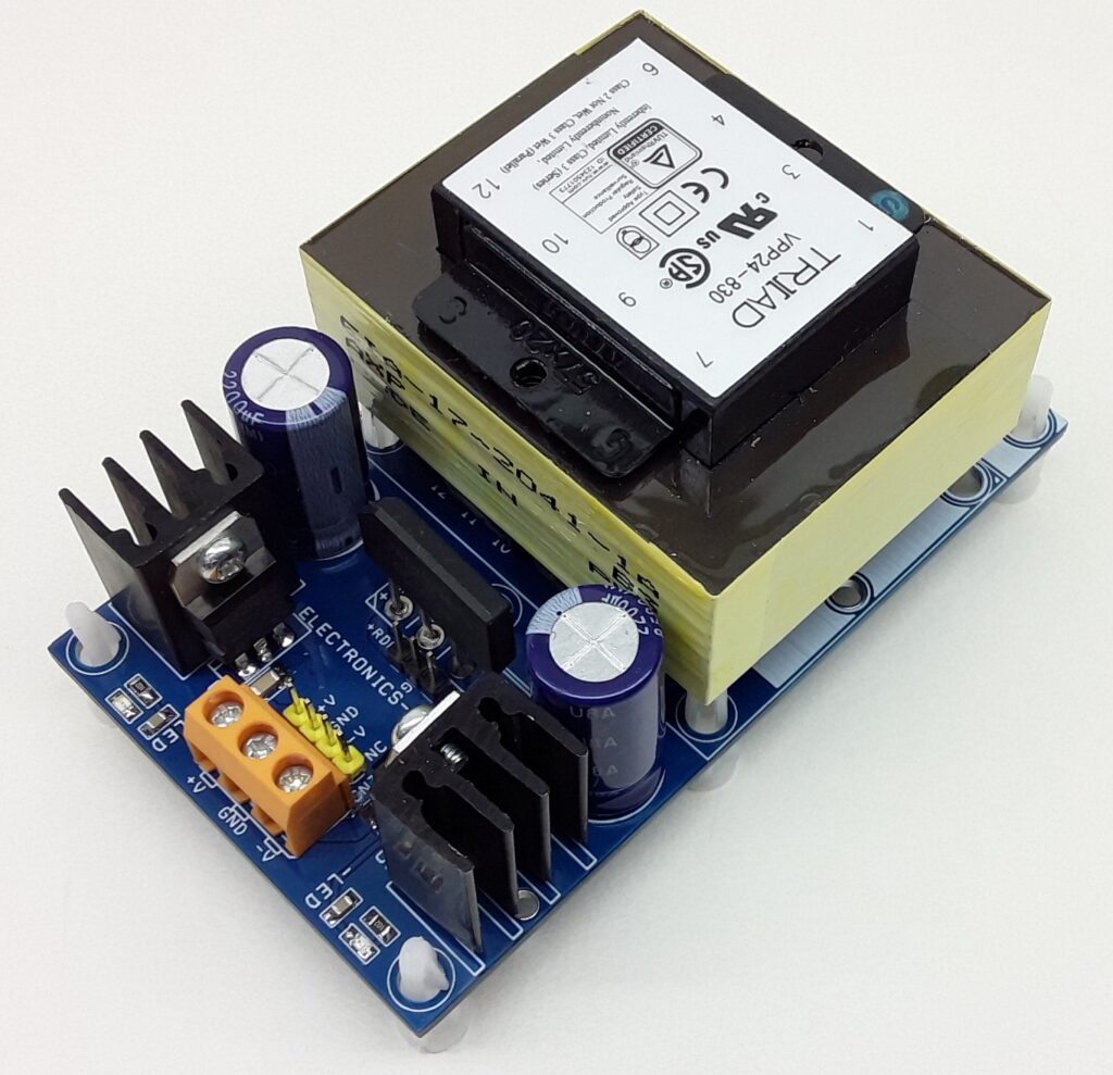 Dual +12V/-12V @ 400mA Regulated Linear Power Supply with AC input