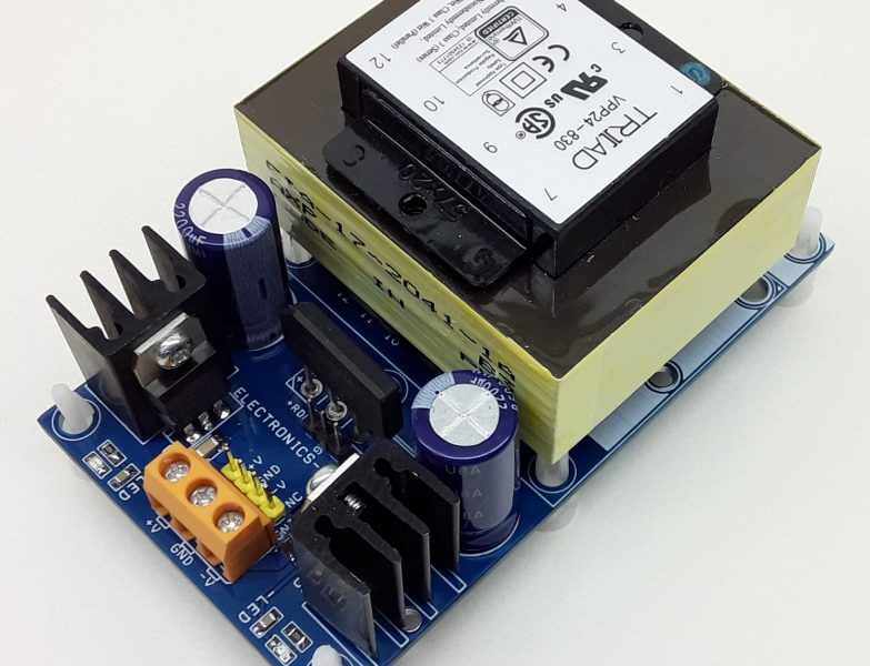 Dual +12V/-12V @ 400mA Regulated Linear Power Supply with AC input