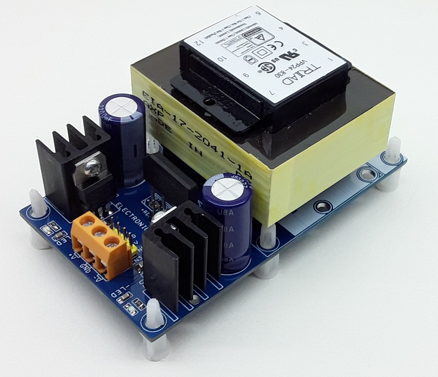 Dual +12V/-12V @ 400mA Regulated Linear Power Supply with AC input