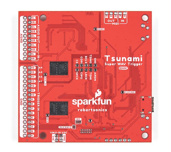 Back View of Qwiic Tsunami Super WAV Trigger