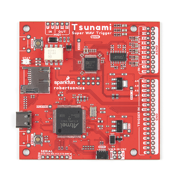 Front View Qwiic Tsunami Super WAV Trigger