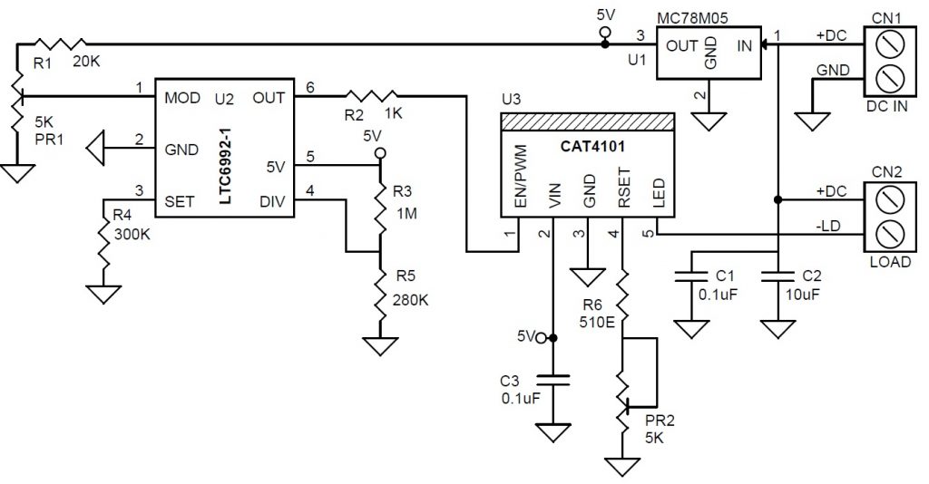 12W Constant-Current LED Driver with PWM Dimming – 12V DC@1A Input