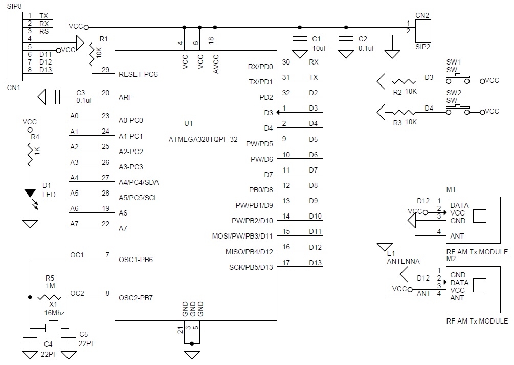 Esquemático ATmega238