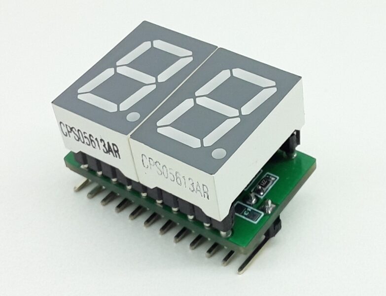 2 Digit Common Cathode 0.5″ – 7 Segment Display Module (Multiplexed)