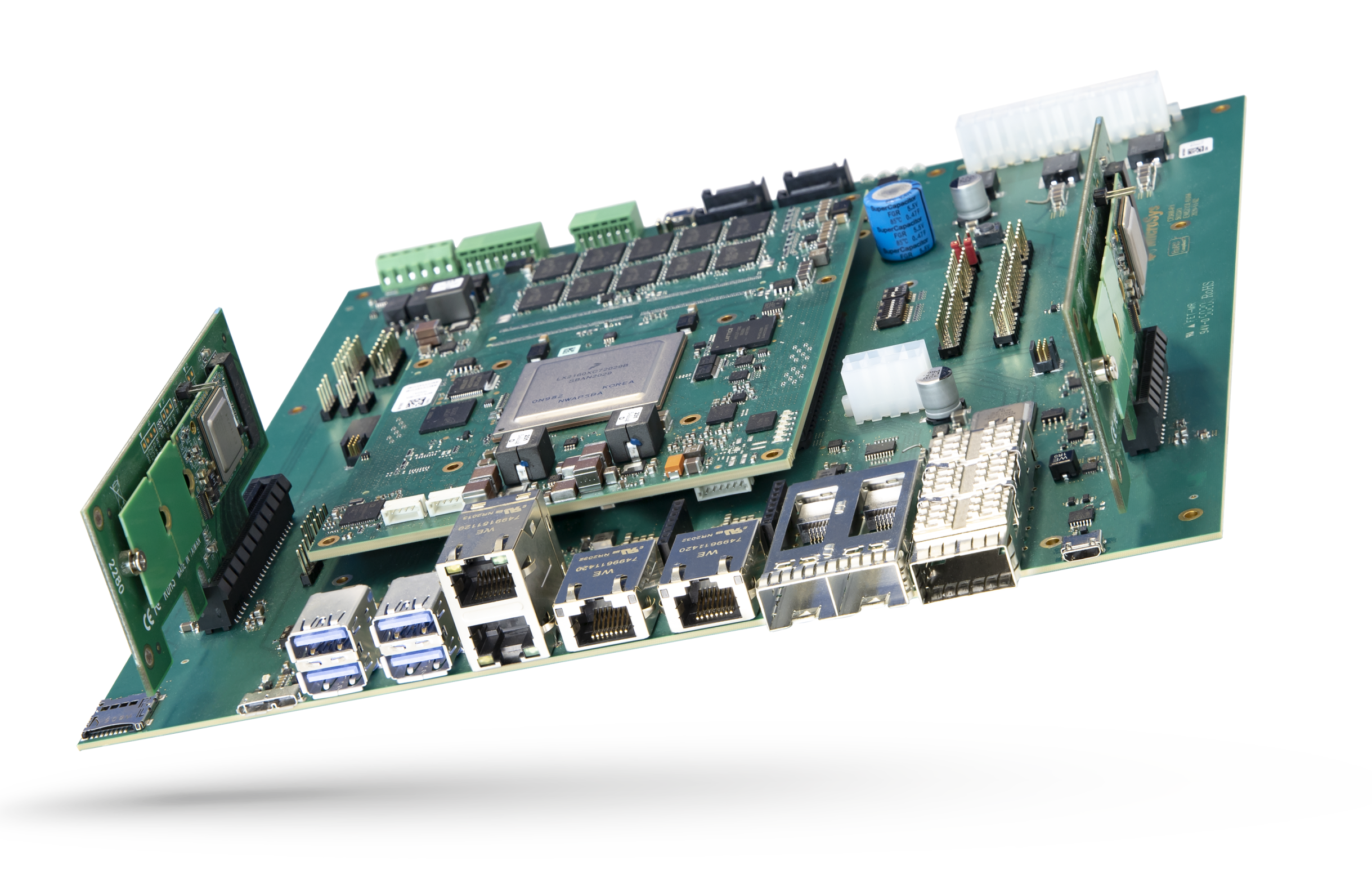Embedded AI platform combines 16-core NXP Layerscape LX2160A processor with up to 5x Hailo-8 NPUs Embedded AI platform combines 16-core NXP Layerscape LX2160A processor with up to 5x Hailo-8 NPUs