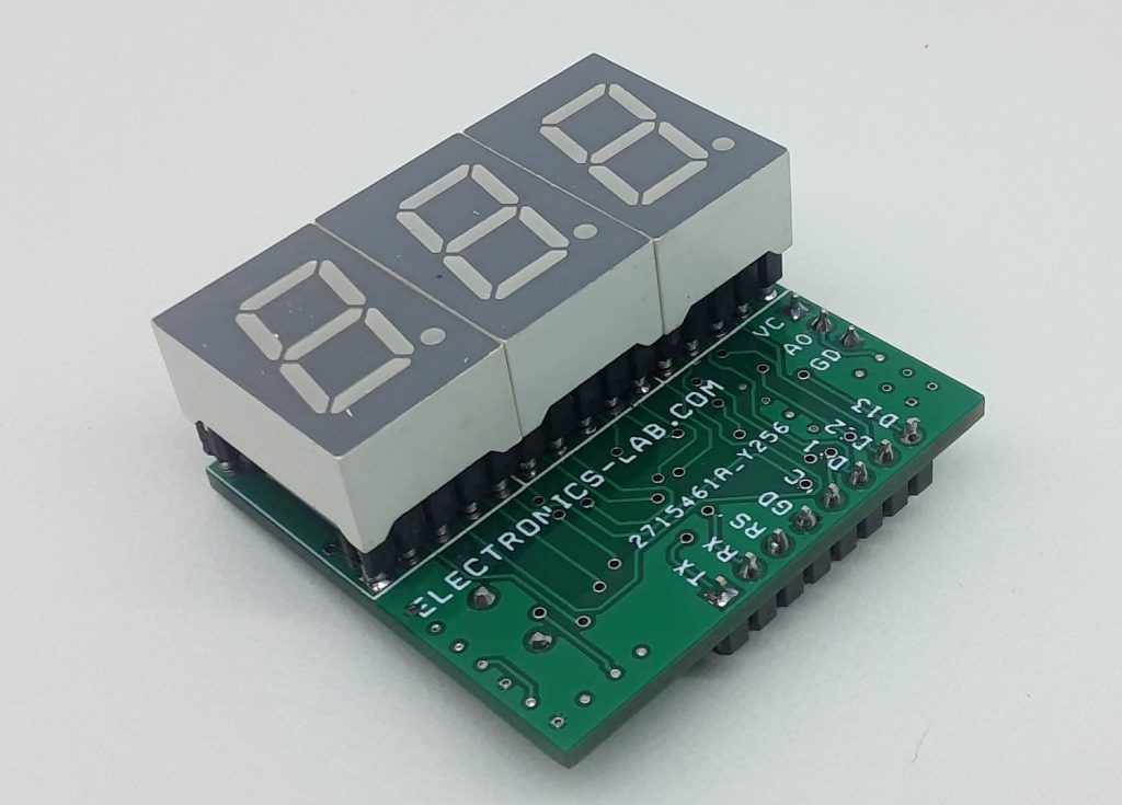 Arduino 3-Digit 0.5″ Common Cathode 7 Segment Display Module