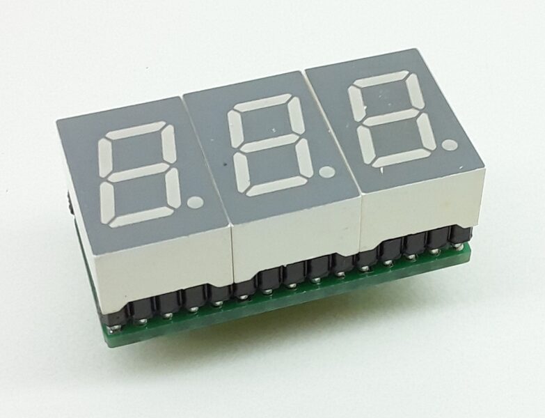 3 Digit Common Cathode 0.5″ – 7 Segment Display Module (Multiplexed)