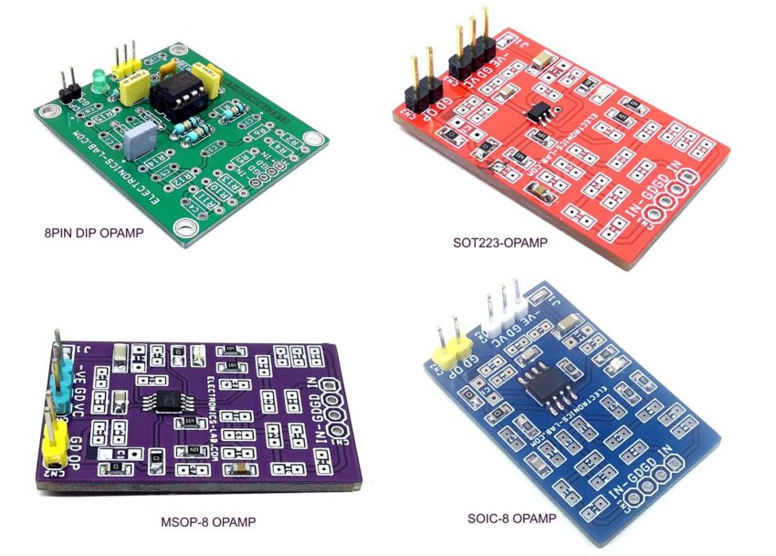 Universal Op-Amp Board for SMD SOIC-8 Package - Electronics-Lab.com