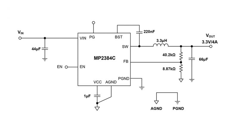 MP2384C Synchronous Buck Converter with Forced CCM