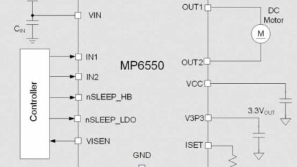 MP6550 H-Bridge Motor Driver consists of four N-channel power MOSFETs