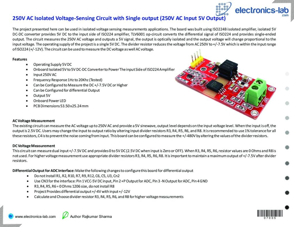 250V AC Isolated VoltageSensing Circuit with Single output.pdf