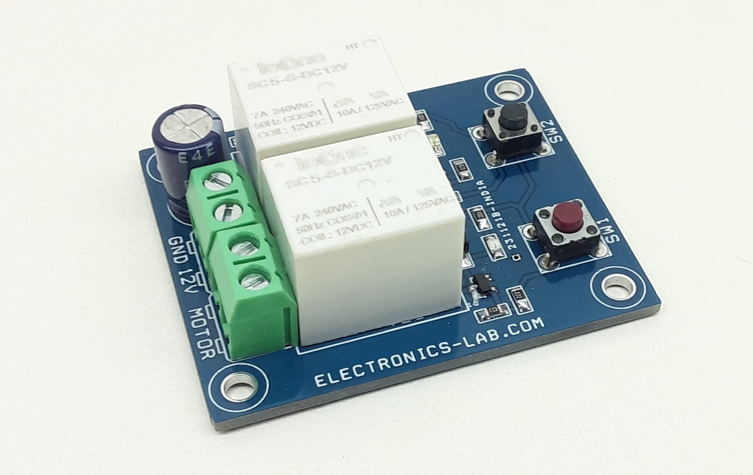 Low-Cost DC Motor Direction Controller with Fast Brake using 2 Relays