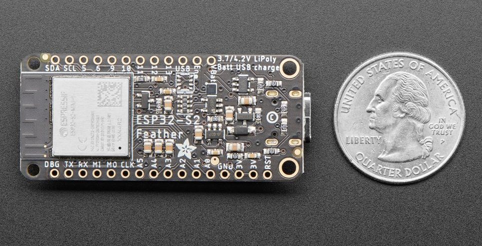 Adafruit ESP32-S2 TFT Feather Board Size