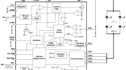 Monolithic Power Systems (MPS) MP3364 4-Channel Boost WLED Driver