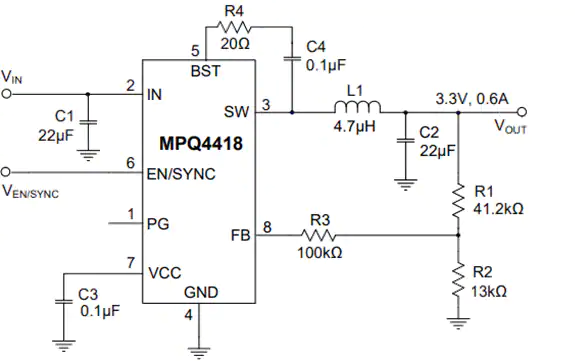 Monolithic Power Systems (MPS) MPQ4418-AEC1 Synchronous Step-Down Converter