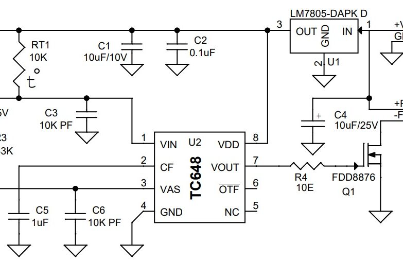 PWM Temperature Controlled FAN using TC648 and NTC sensor