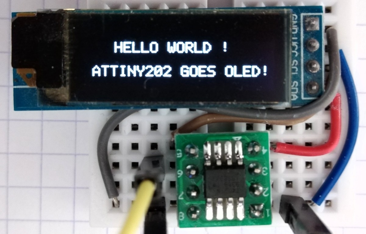 TinyOLEDdemo – I²C OLED on an ATtiny10, ATtiny13A or ATtiny202
