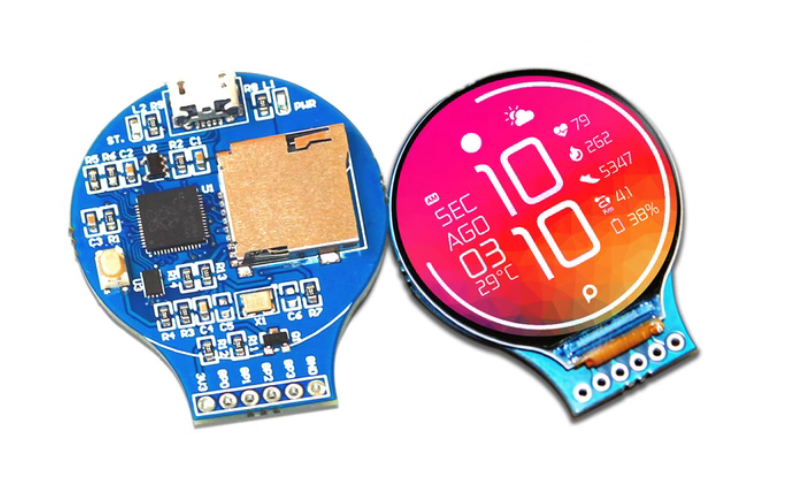 Round LCD Board based on Raspberry Pi’s RP2040 Microcontroller