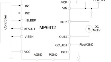MP6612 – 45V, 5A, H-Bridge DC Motor Driver with Current Sense and IN1/IN2 Logic Inputs