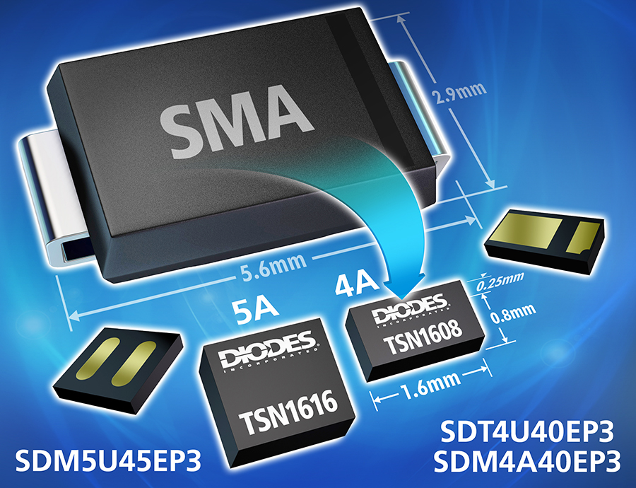 Space-saving schottky rectifiers from Diodes
