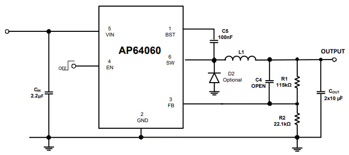 Diodes Incorporated AP64060 Synchronous Buck Converter