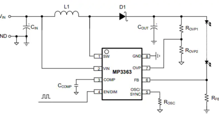 Monolithic Power Systems (MPS) MP3363 Boost LED Drivers