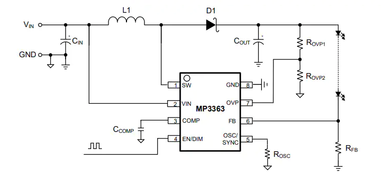 Monolithic Power Systems (MPS) MP3363 Boost LED Drivers