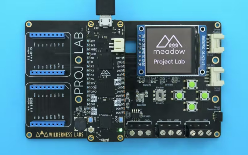 Wilderness Labs Project Lab reference board has several onboard sensors for prototyping